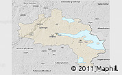 Shaded Relief 3D Map of Örebro Kommun, desaturated