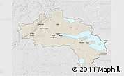 Shaded Relief 3D Map of Örebro Kommun, lighten, desaturated