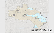 Shaded Relief 3D Map of Örebro Kommun, lighten, semi-desaturated