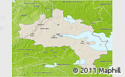 Shaded Relief 3D Map of Örebro Kommun, physical outside