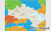 Shaded Relief 3D Map of Örebro Kommun, political outside