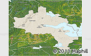 Shaded Relief 3D Map of Örebro Kommun, satellite outside