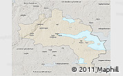 Shaded Relief 3D Map of Örebro Kommun, semi-desaturated