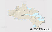 Shaded Relief 3D Map of Örebro Kommun, single color outside
