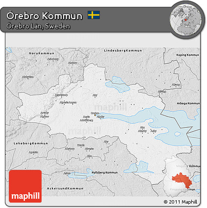 Silver Style 3D Map of Örebro Kommun