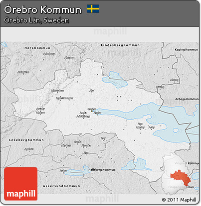 Silver Style 3D Map of Örebro Kommun