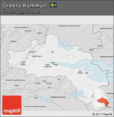 Silver Style 3D Map of Örebro Kommun