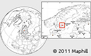 Blank Location Map of Örebro Kommun, within the entire country