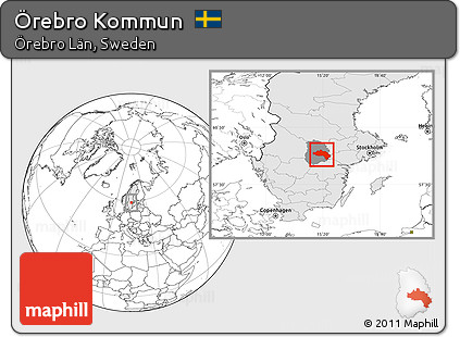 Blank Location Map of Örebro Kommun, highlighted country, highlighted parent region