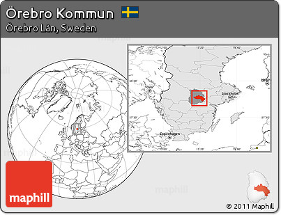 Blank Location Map of Örebro Kommun, highlighted country, highlighted parent region