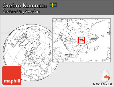 Blank Location Map of Örebro Kommun, highlighted parent region