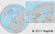 Gray Location Map of Örebro Kommun, within the entire country