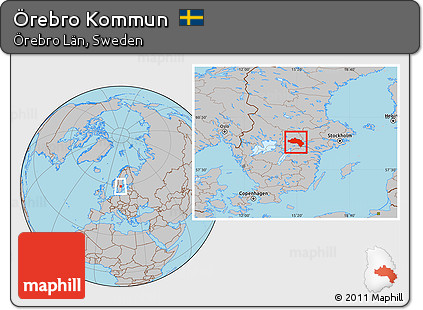 Gray Location Map of Örebro Kommun