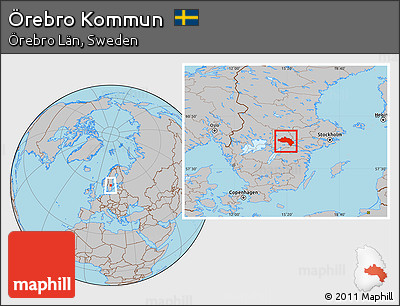 Gray Location Map of Örebro Kommun