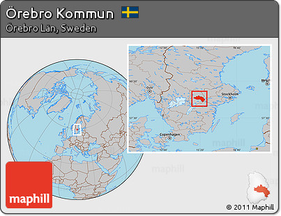 Gray Location Map of Örebro Kommun