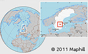 Gray Location Map of Örebro Kommun, highlighted country, within the entire country