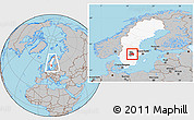 Gray Location Map of Örebro Kommun, highlighted country, highlighted parent region, within the entire country