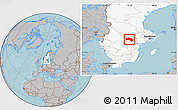 Gray Location Map of Örebro Kommun, highlighted country, hill shading