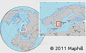 Gray Location Map of Örebro Kommun, highlighted parent region, within the entire country
