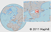 Gray Location Map of Örebro Kommun, highlighted parent region, hill shading