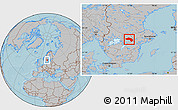 Gray Location Map of Örebro Kommun, hill shading