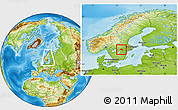 Physical Location Map of Örebro Kommun, within the entire country