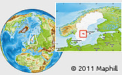 Physical Location Map of Örebro Kommun, highlighted country, within the entire country