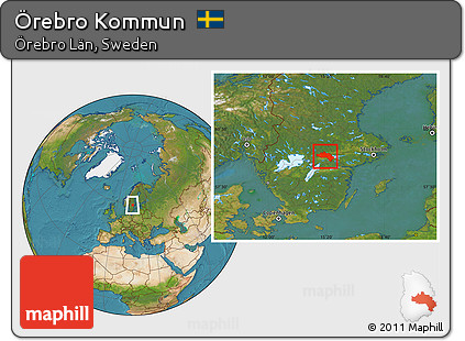 Satellite Location Map of Örebro Kommun