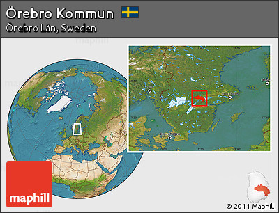 Satellite Location Map of Örebro Kommun