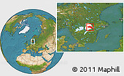 Satellite Location Map of Örebro Kommun, highlighted parent region