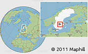 Savanna Style Location Map of Örebro Kommun, highlighted country, highlighted parent region, within the entire country