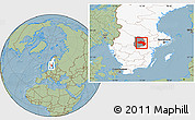 Savanna Style Location Map of Örebro Kommun, highlighted country, highlighted parent region, hill shading
