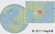 Savanna Style Location Map of Örebro Kommun, hill shading