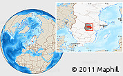 Shaded Relief Location Map of Örebro Kommun, highlighted country, highlighted parent region
