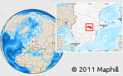 Shaded Relief Location Map of Örebro Kommun, highlighted country