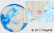 Shaded Relief Location Map of Örebro Kommun, highlighted parent region