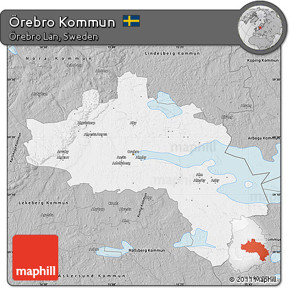 Gray Map of Örebro Kommun