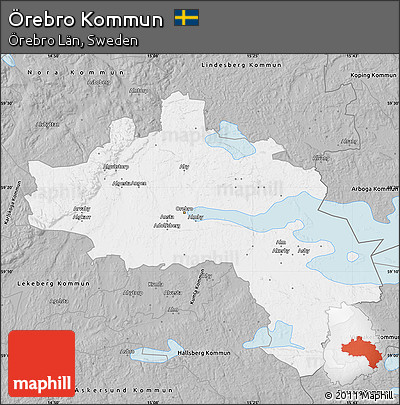 Gray Map of Örebro Kommun