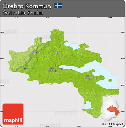 Physical Map of Örebro Kommun, cropped outside