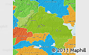 Physical Map of Örebro Kommun, political outside