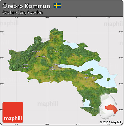 Satellite Map of Örebro Kommun, cropped outside