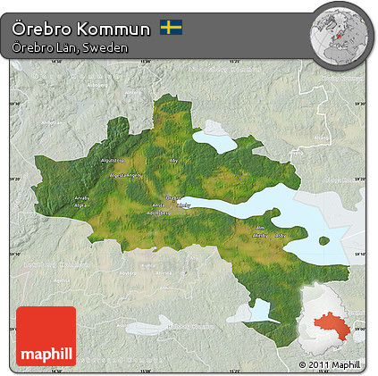 Satellite Map of Örebro Kommun, lighten