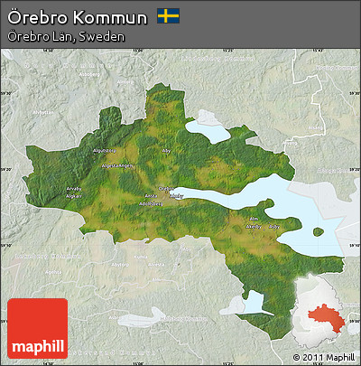 Satellite Map of Örebro Kommun, lighten