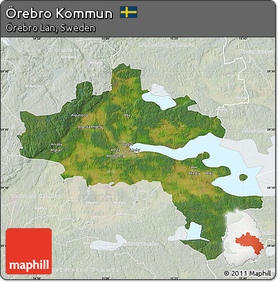 Satellite Map of Örebro Kommun, lighten