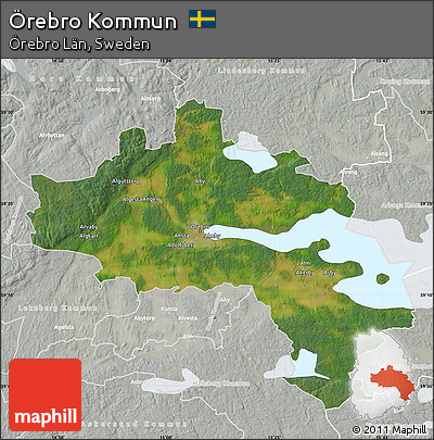 Satellite Map of Örebro Kommun, lighten, semi-desaturated