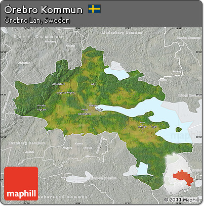 Satellite Map of Örebro Kommun, lighten, semi-desaturated