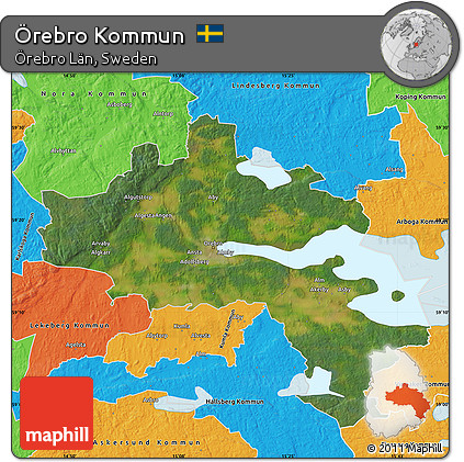 Satellite Map of Örebro Kommun, political outside