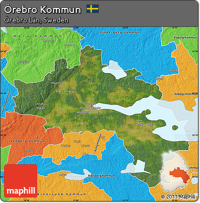 Satellite Map of Örebro Kommun, political outside