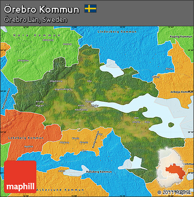 Satellite Map of Örebro Kommun, political outside