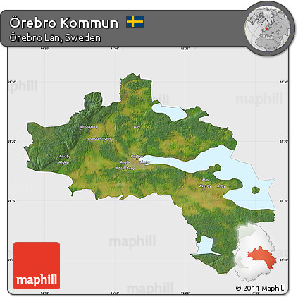 Satellite Map of Örebro Kommun, single color outside